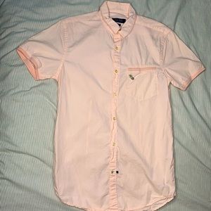 Zara Man Pink Shirt Size S Slim Fit short Sleeves
